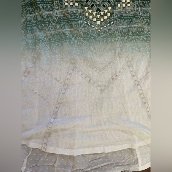 Miss me green white ombré embellished top blouse Sz Medium - Picture 4 of 8